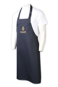 AP169  訂製牛仔布圍裙    設計繡花金色logo   後綁帶   圍裙供應商  連體圍裙  CAFE   餐飲行業